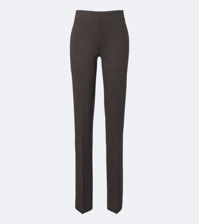 Ralph Lauren Macy Wool Jersey Straight Pants In Green