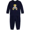 Ralph Lauren Magic Fleece Sweatshirt & Joggers Set In Blue