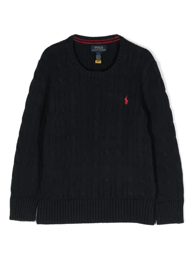 Polo Ralph Lauren Kids' Cable-knit Cotton Jumper In Blue