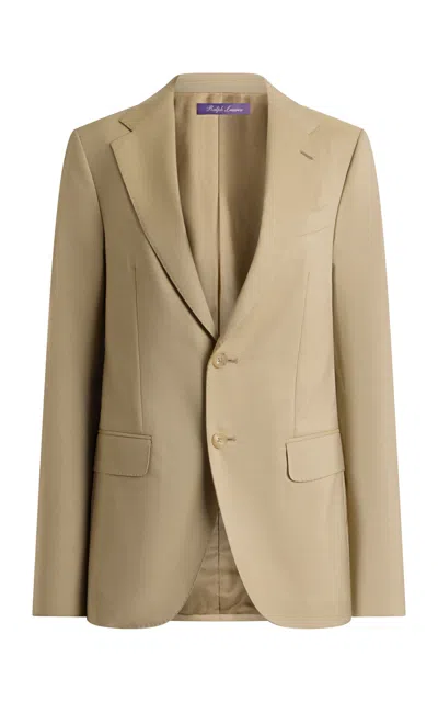 Ralph Lauren Maguire Single-breasted Wool-blend Blazer In Neutral