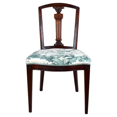 Pre-owned Ralph Lauren Mahogany Side Chair In Brunschwig & Fils Equestrian Upholstery In Brown