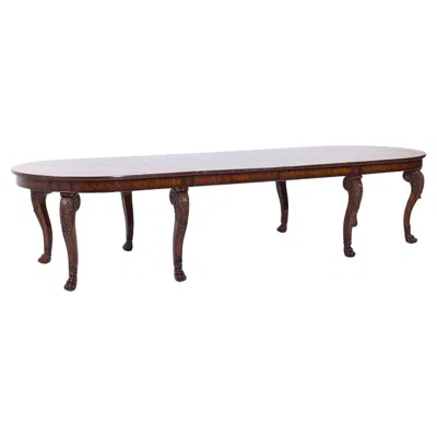 Pre-owned Ralph Lauren Mahogany Traditional Extendable Dining Table With 2 Leaves In Brown