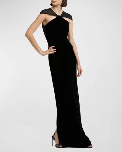 Polo Ralph Lauren Maiden Velvet Evening Dress In Black | ModeSens