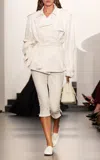 Ralph Lauren Maiven Short Leather Trench Coat In White