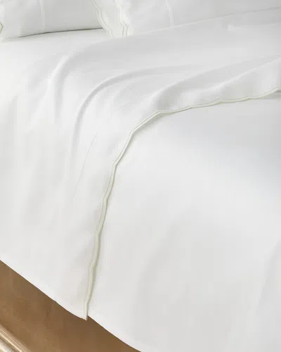 Ralph Lauren Malin Scallop King Flat Sheet In White