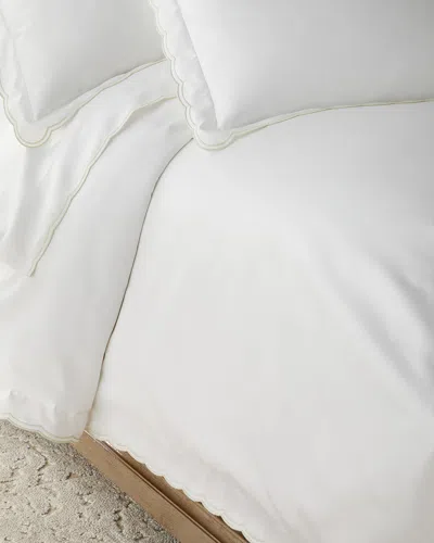 Ralph Lauren Malin Scalloped Organic Cotton King Duvet Cover In White