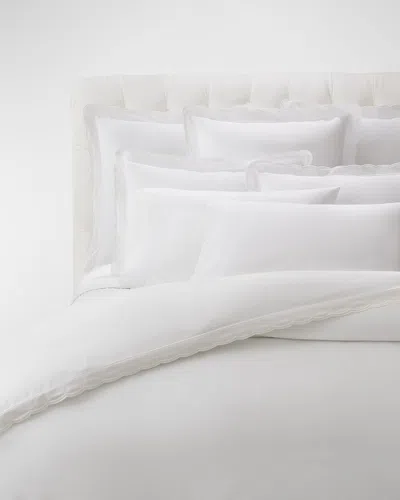 Ralph Lauren Malin Scalloped Organic Cotton King Duvet Cover In White