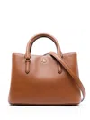 Ralph Lauren Marcy 26 Leather Tote Bag In Brown