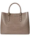 Ralph Lauren Marcy Large Embossed Leather Satchel In Animal Print