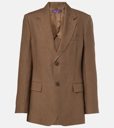 Ralph Lauren Marcy Linen Blazer In Brown