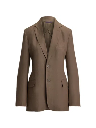 Ralph Lauren Marcy Single-breasted Blazer In Burgundy