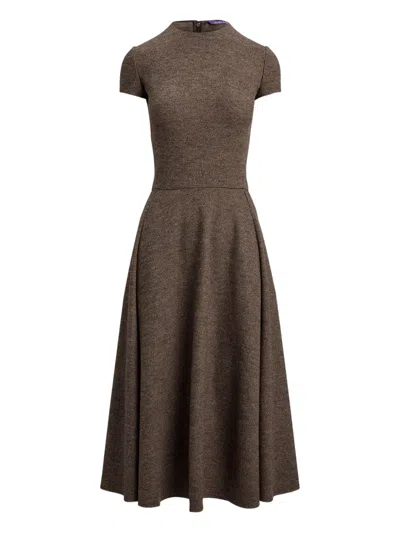 Ralph Lauren Margaret Short-sleeves Midi Dress In Brown