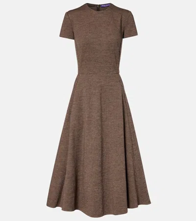 Ralph Lauren Margaret Wool Midi Dress In Brown