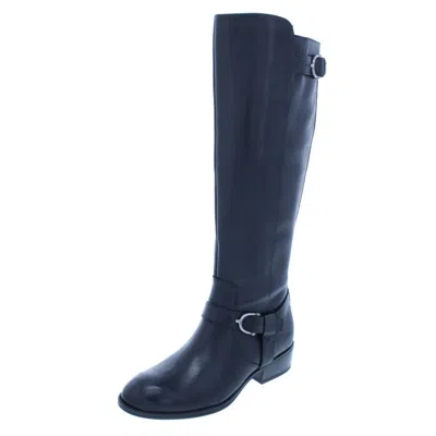 Ralph Lauren Margarite Womens Leather Knee High Riding Boots In Blue