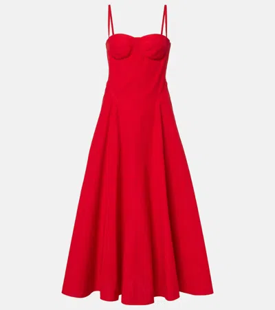 Ralph Lauren Marigot Paneled Cotton-blend Poplin Maxi Dress In Red