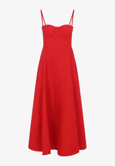 Ralph Lauren Marigot Paneled Cotton-blend Poplin Maxi Dress In Red