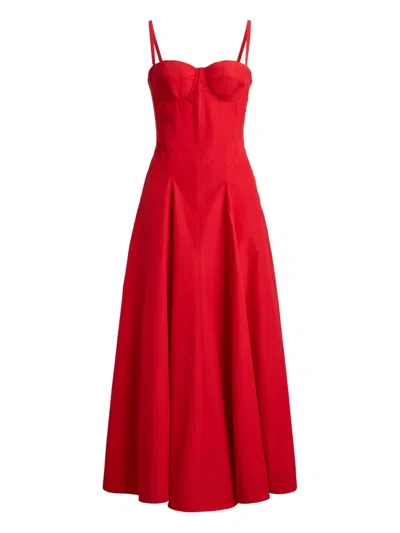 Ralph Lauren Marigot Paneled Cotton-blend Poplin Maxi Dress In Red