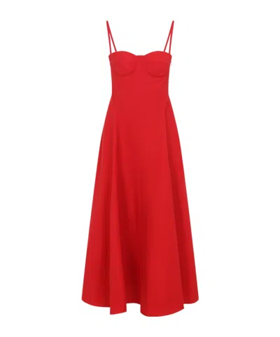 Ralph Lauren Marigot Paneled Cotton-blend Poplin Maxi Dress In Red