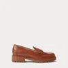Ralph Lauren Marli Calfskin Penny Loafer In Brown