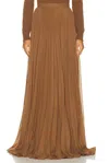 Ralph Lauren Marsha Pleated Chiffon Maxi Skirt In Brown