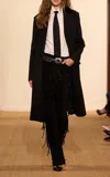 Polo Ralph Lauren Maryel Fringed Suede Straight-leg Pants In Black