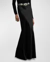 Polo Ralph Lauren Masina Luxury Stretch Satin Maxi Skirt In Black