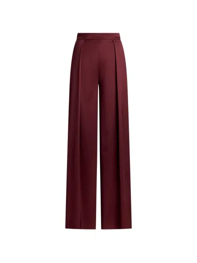 Ralph Lauren Masina Pleated Palazzo Pants In Burgundy