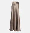 Polo Ralph Lauren Masina Stretch Satin Skirt In Grey