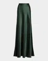 Ralph Lauren Long Silk Skirt Masina In Green