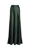 Ralph Lauren Masina Stretch Satin Skirt In Green