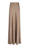 Ralph Lauren Masina Stretch-satin Maxi Skirt In Taupe