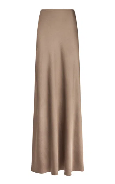 Ralph Lauren Masina Stretch-satin Maxi Skirt In Taupe