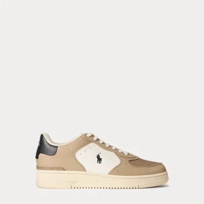 Ralph Lauren Masters Court Leather Sneaker In Tonal Milkshake