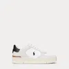 Polo Ralph Lauren Masters Court Nubuck & Leather Sneaker In White/black