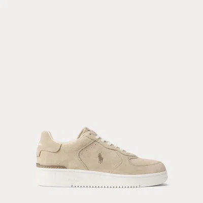 Ralph Lauren Masters Court Suede Sneaker In White
