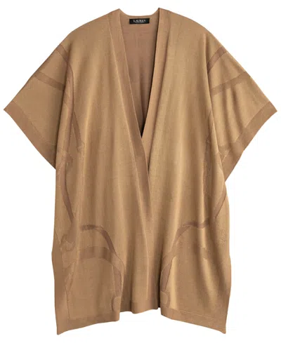 Ralph Lauren Matte Shine Belting Ruana In Brown