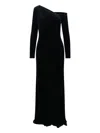 Ralph Lauren Maxi Asymmetrical Dress In Black