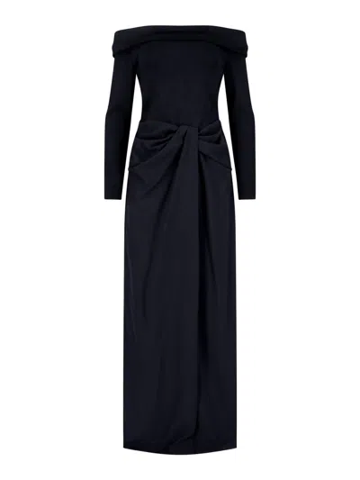 Ralph Lauren Maxi Dress In Viscose In Black