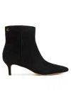 Ralph Lauren Mckay Black Suede Heeled Ankle Boots In Black