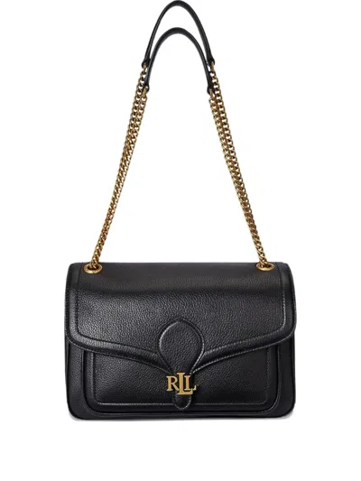 Ralph Lauren Medium Bradley Leather Shoulder Bag In Black