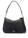 Ralph Lauren Danni 26 Black Leather Shoulder Bag In Black