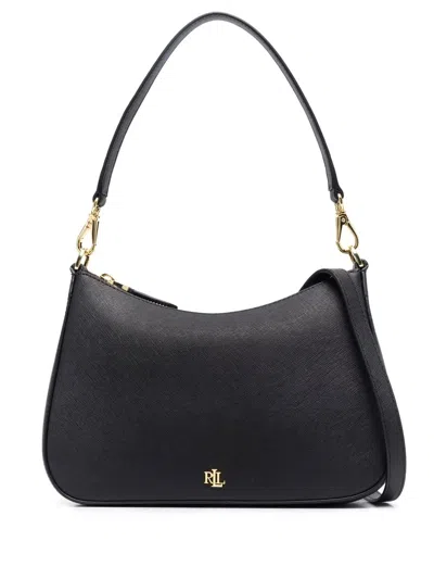 Ralph Lauren Danni 26 Black Leather Shoulder Bag