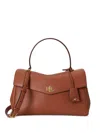 Ralph Lauren Medium Farrah Leather Soft Satchel Bag In Pattern