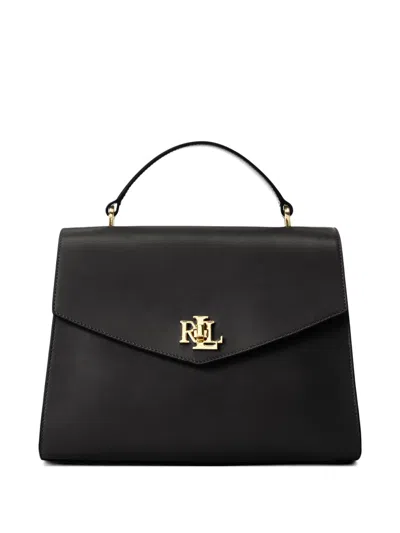 Ralph Lauren Medium Farrah Turn-lock Tote Bag In Black
