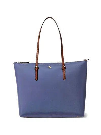 Ralph Lauren Medium Keaton Logo-plaque Tote Bag In Blue