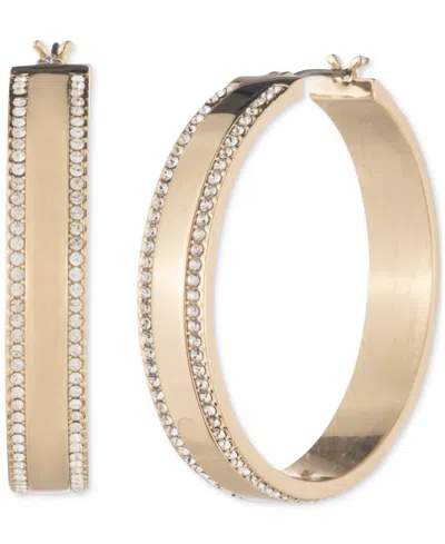 Ralph Lauren Medium Pave Hoop Earrings, 1.4" In Gold