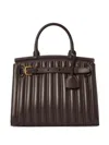 Ralph Lauren Medium Rl50 Quilted Tote Bag In Brown