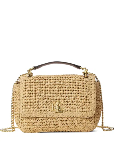 Ralph Lauren Medium Sophee Woven Straw Tote Bag In Neutral