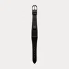 Polo Ralph Lauren Medium Stirrup Calfskin Watch Strap In Black/black