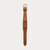 Polo Ralph Lauren Medium Stirrup Calfskin Watch Strap In Tan/gold